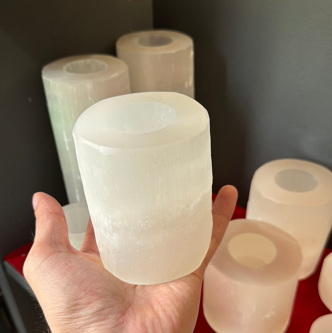 Selenite Tealight Candle Holder