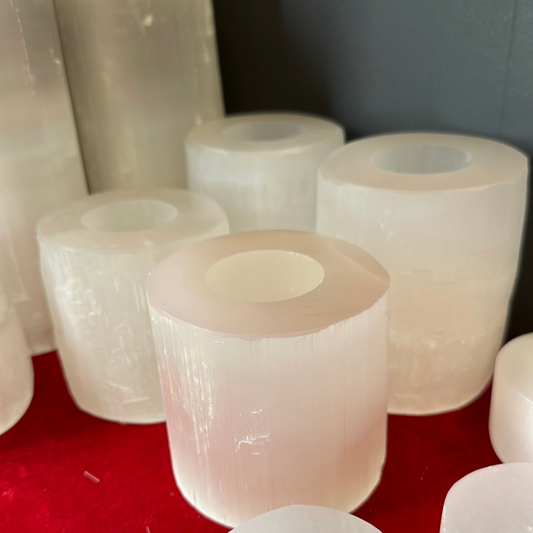 Selenite Tealight Candle Holder