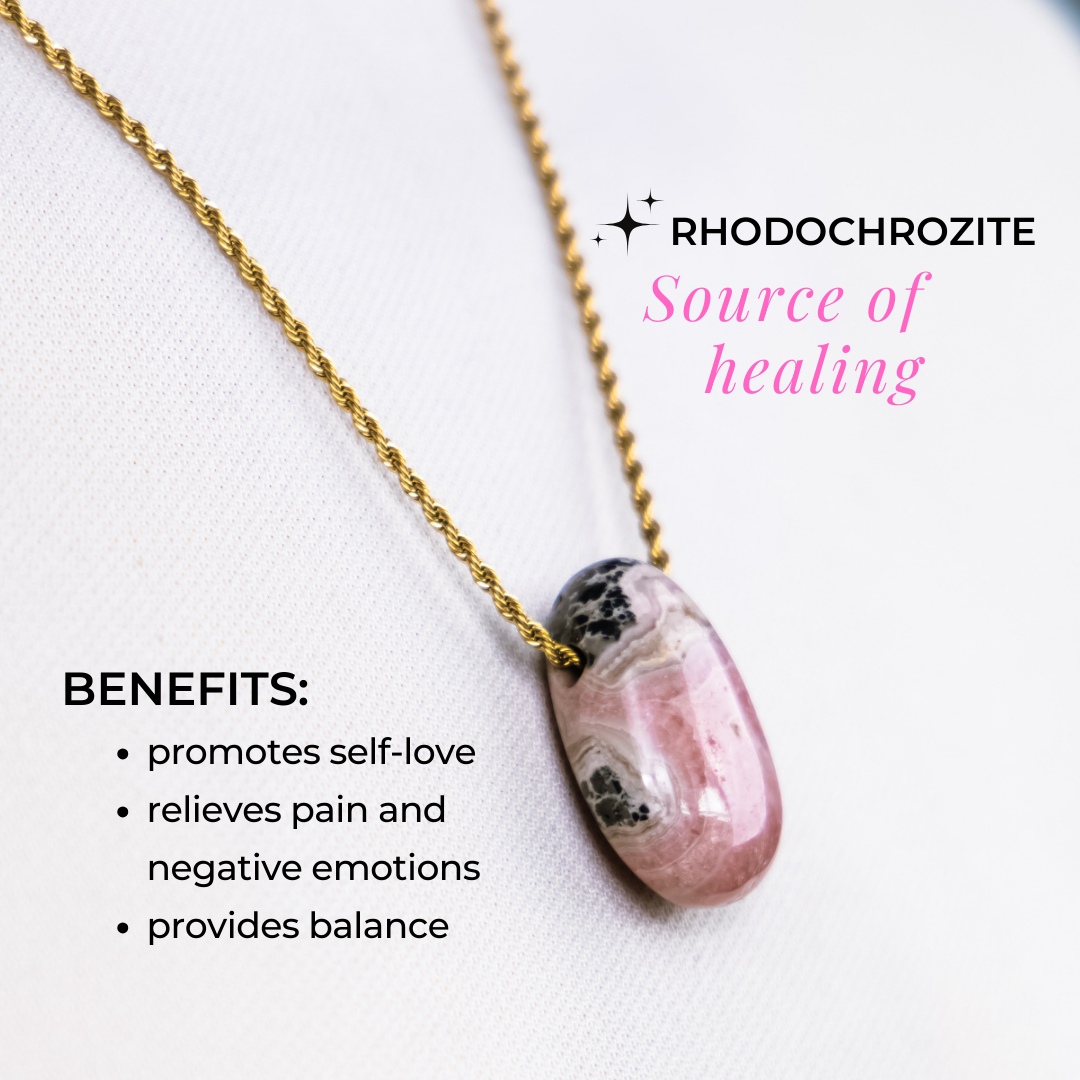 Rhodochrosite Crystal Quartz Necklace