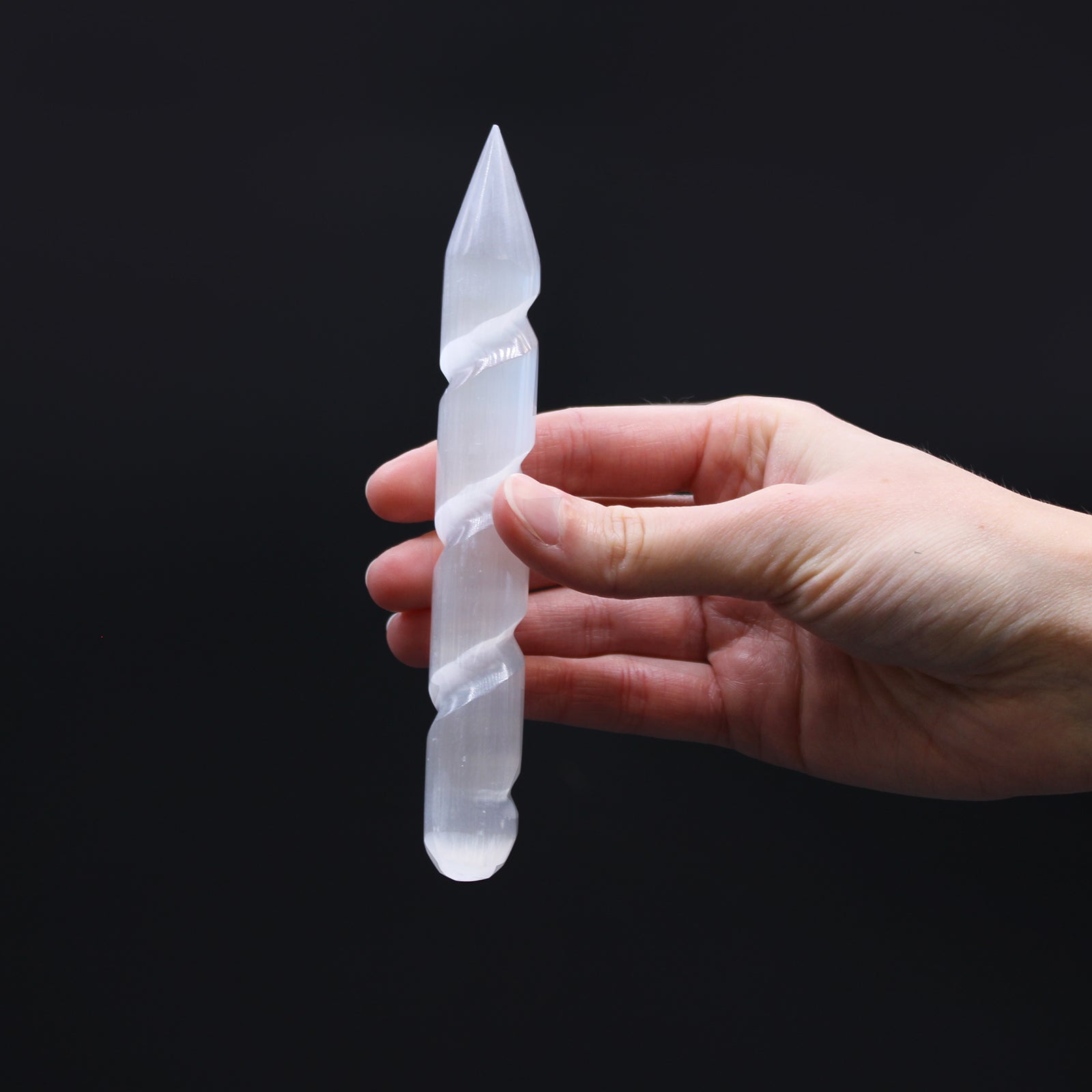 Selenite Swirling Wand